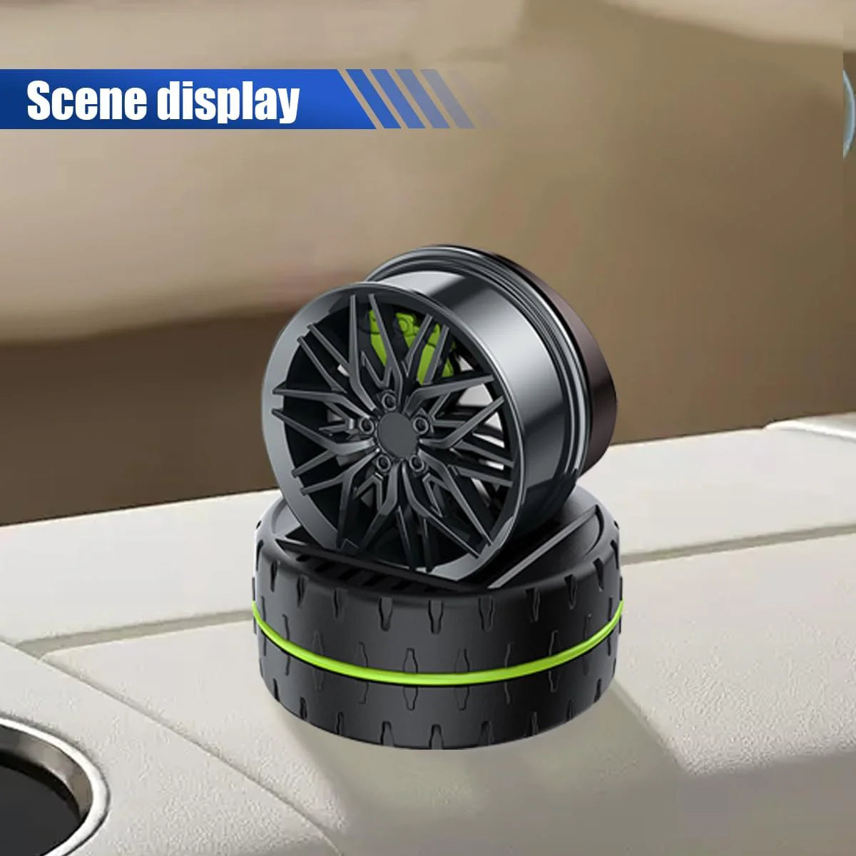 Universal Car Speed Wheel Hub Perfume Air FreshenerCar 1 Pc(green)