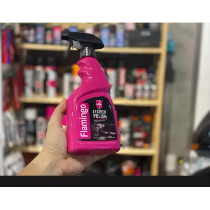 Car Leather Seat Interior Polish Cleaner Spray - Flamingo 500ml