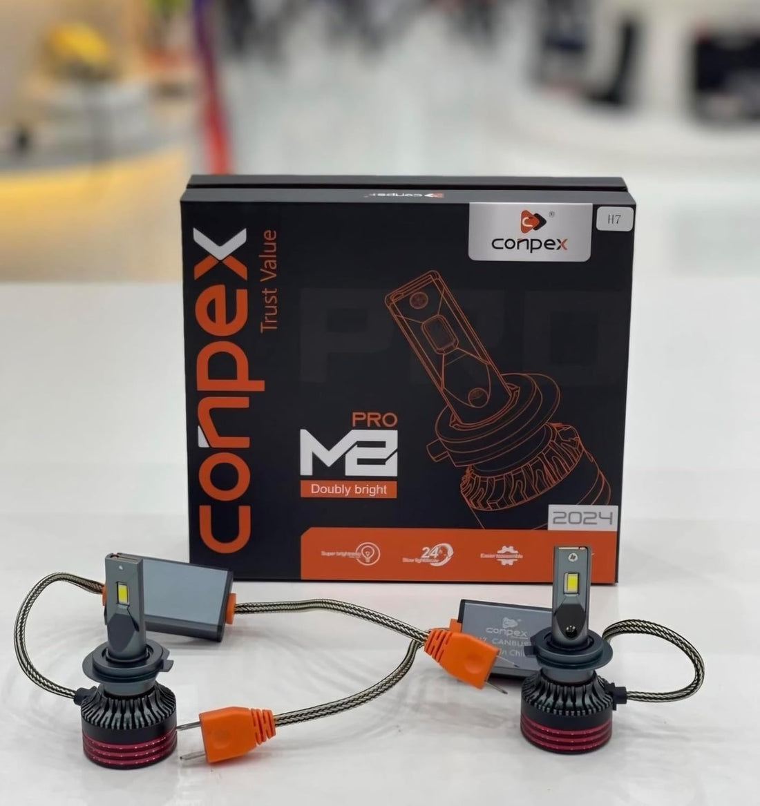 Pro M8 LED Headlight Bulbs, 880/881 White Light, Pair with Cooling System Doubly Bright